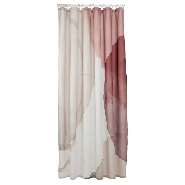 SEALSKIN EARTH DOUCHEGORDIJN 180X200 CM POLYESTER DONKERROZE / OFF-WHITE